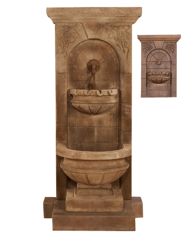 St. Helena Outdoor Cast Stone Garden Fountain W/ Step & For Spout Fountain Tuscan
